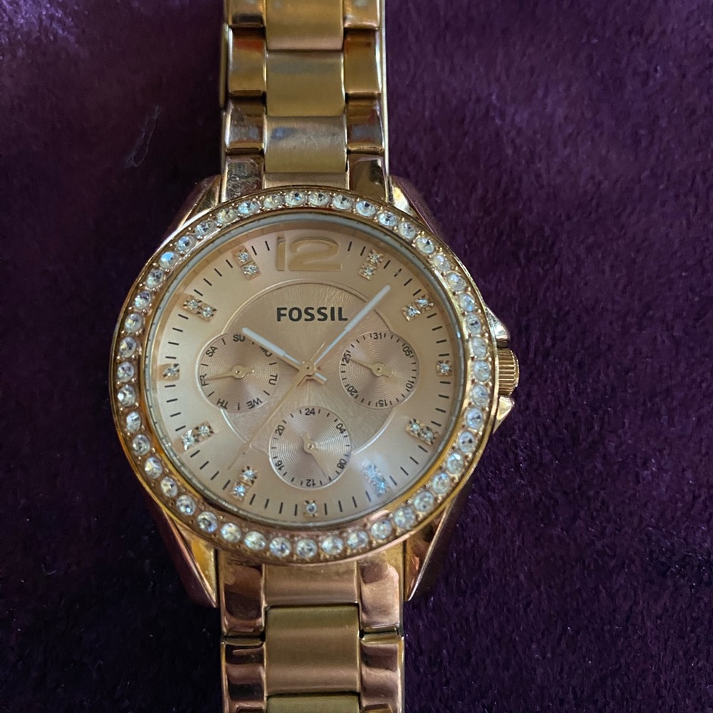 FOSSIL Women’s Riley Watch ES2811 Rose Gold